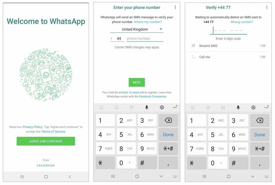 verificação do número móvel em GB WhatsApp vie OTP